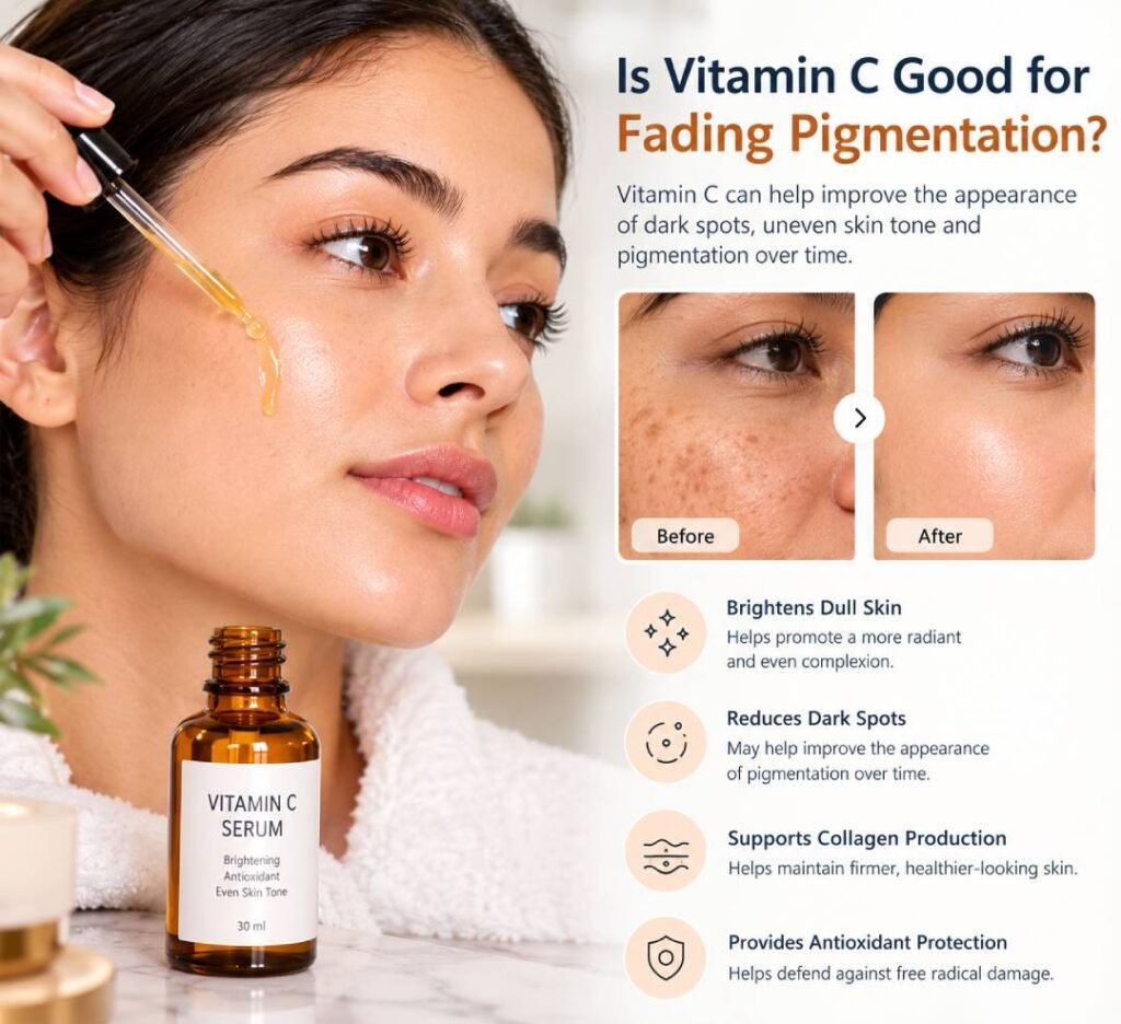 Vitamin C serum for fading pigmentation and improving the appearance of dark spots